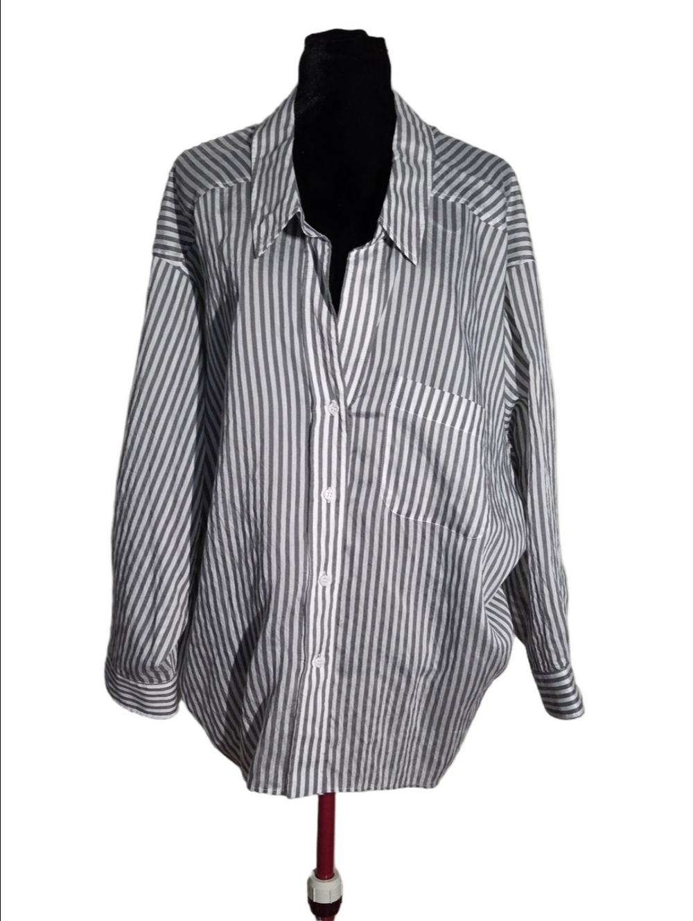 Zara Oversized Shirt - White and Gray